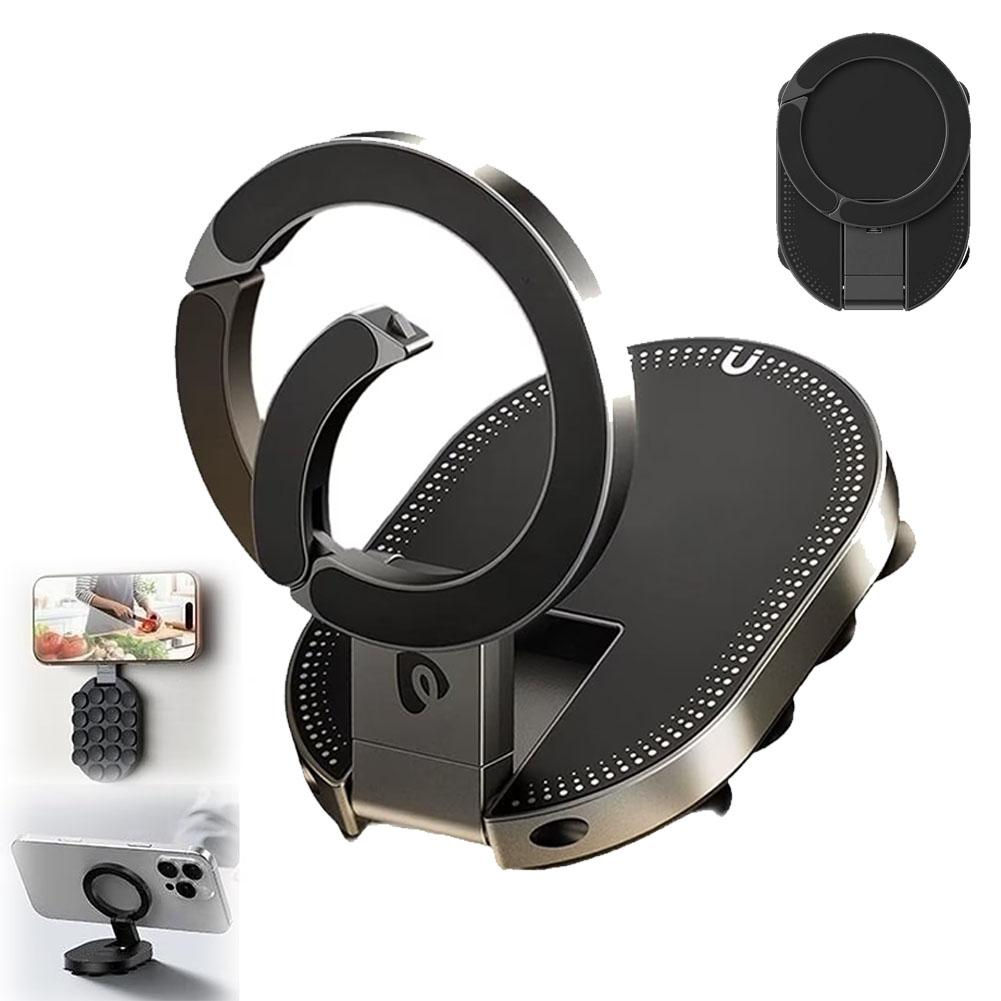 3-in-1 Mini Suction Cup & Magnetic Car Phone Holder Foldable Rotatable Vacuum Ad