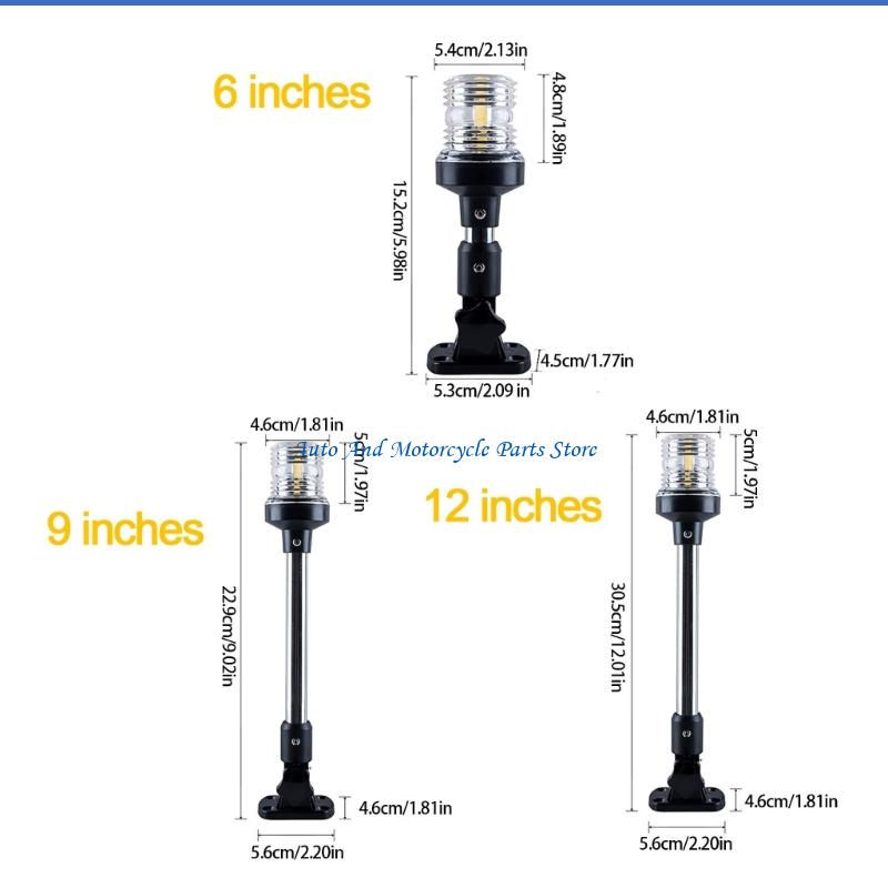 Thumbnail: P9FD 180 Degree Adjustable Marine LED Navigation Light IP67 Waterproof Stainless