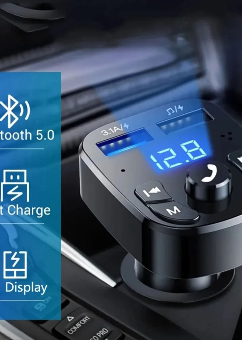 Thumbnail: Car MP3 Player Dual USB Fast Charging Charger FM Receiver Bluetooth Compatible 5