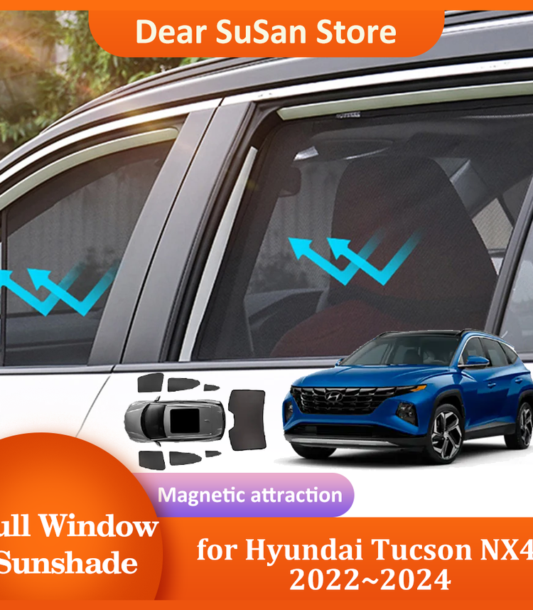 Car Magnetic Sunshade for Hyundai Tucson NX4 SWB 2022~2024 Roof Windshield Curta