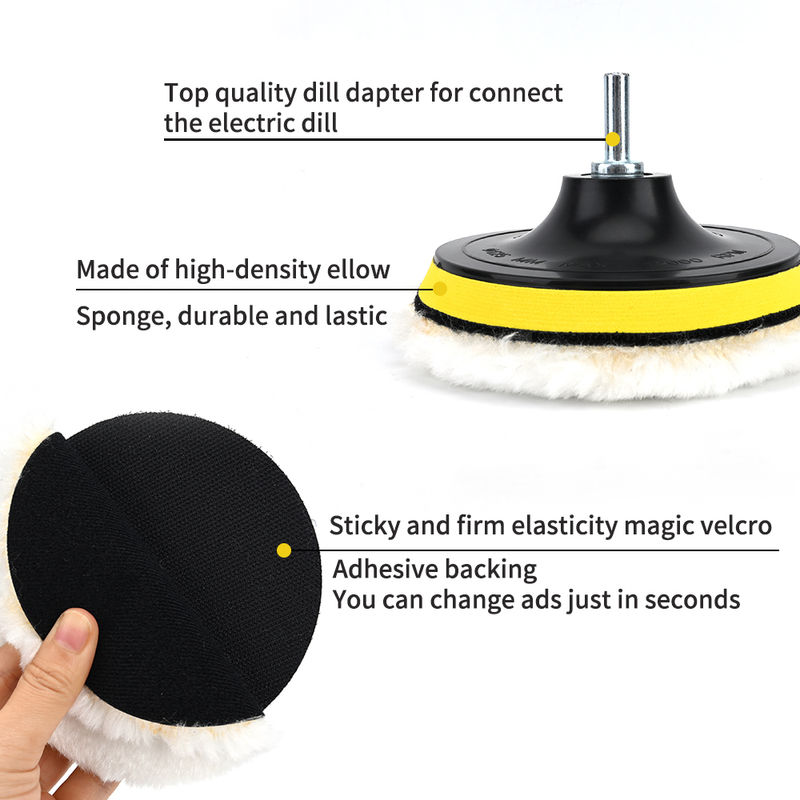 Thumbnail: 4/5/6 inch Polishing Kit Polishing Pad Car Waxing Sponge Disk Wool Wheel Auto Pa