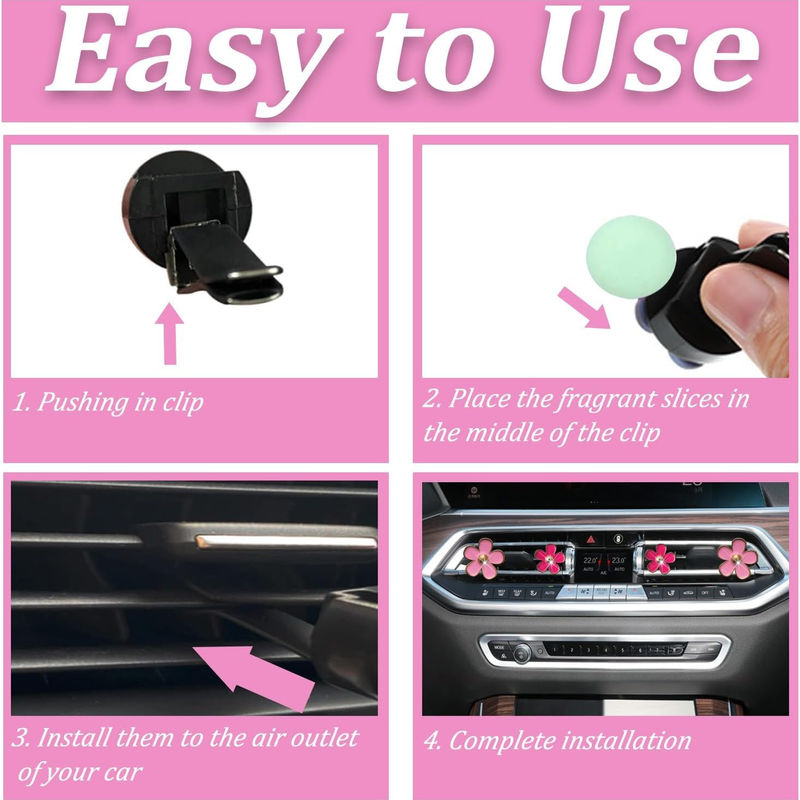 Thumbnail: Car vent clip Red Daisy flower Car Air freshener clip Air Conditioner socket cli