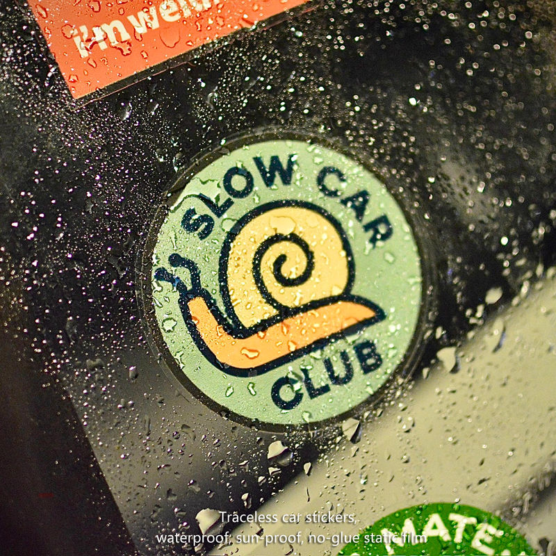 Snail Slow Car Club Windshield Static Sticker Can be attached to the inside of t