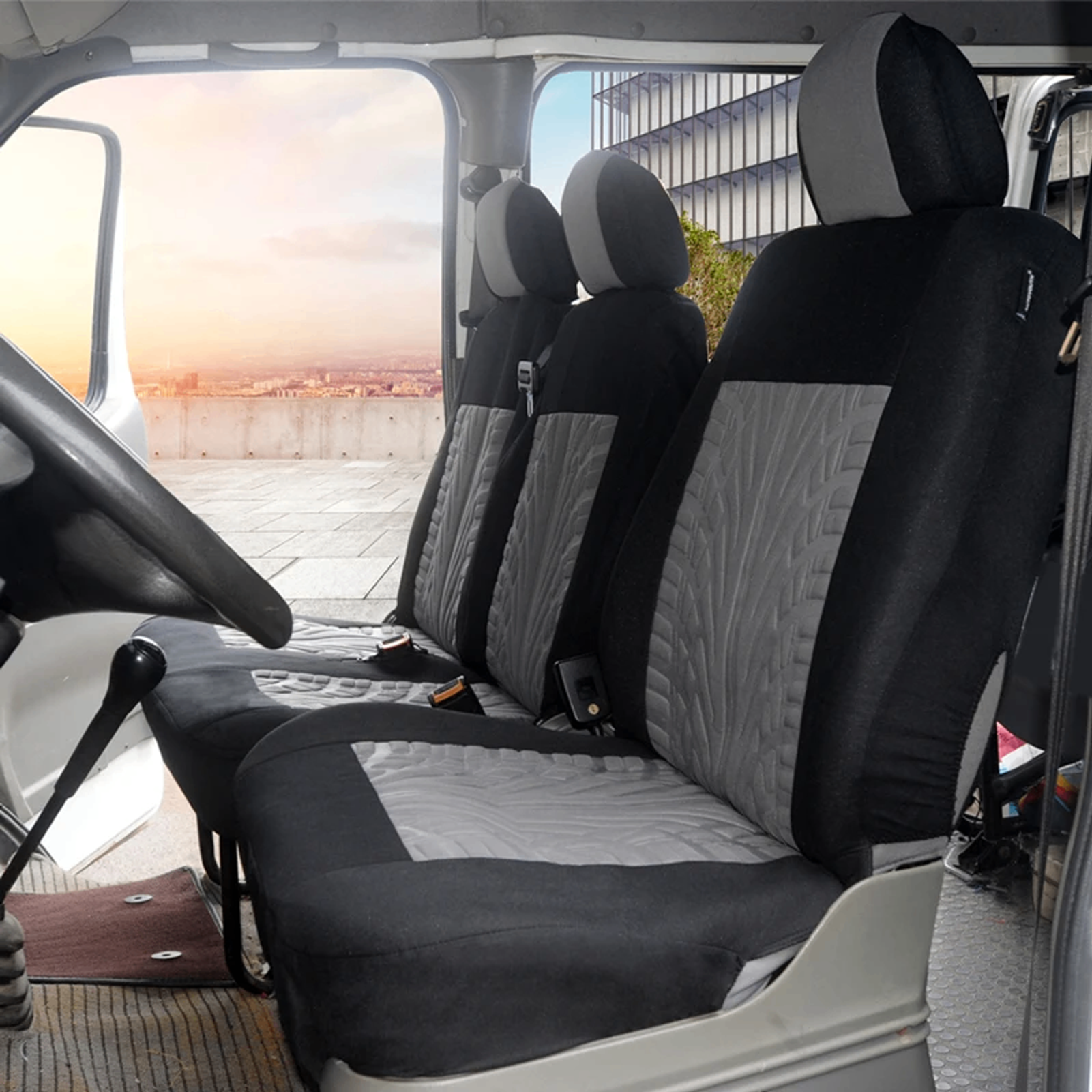 2+1 Seat Cover Car Seat Covers Protector for Transporter/Van, Universal Car/Truc