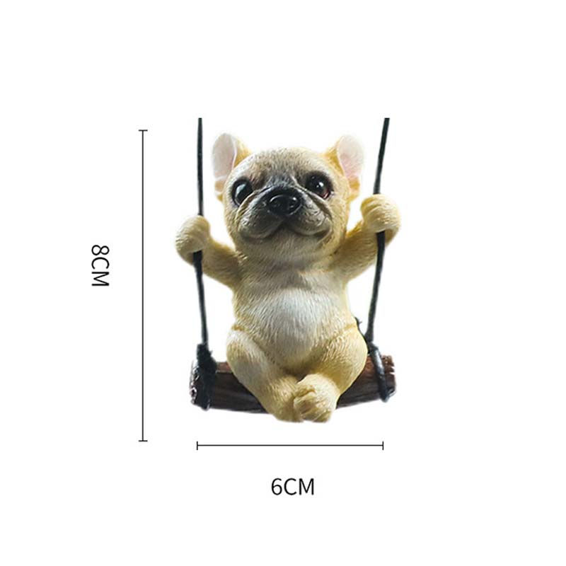 Thumbnail: New Resin Cute Dog Anime Car Accessorie Swing Bulldog Pendant Auto Rearview Mirr