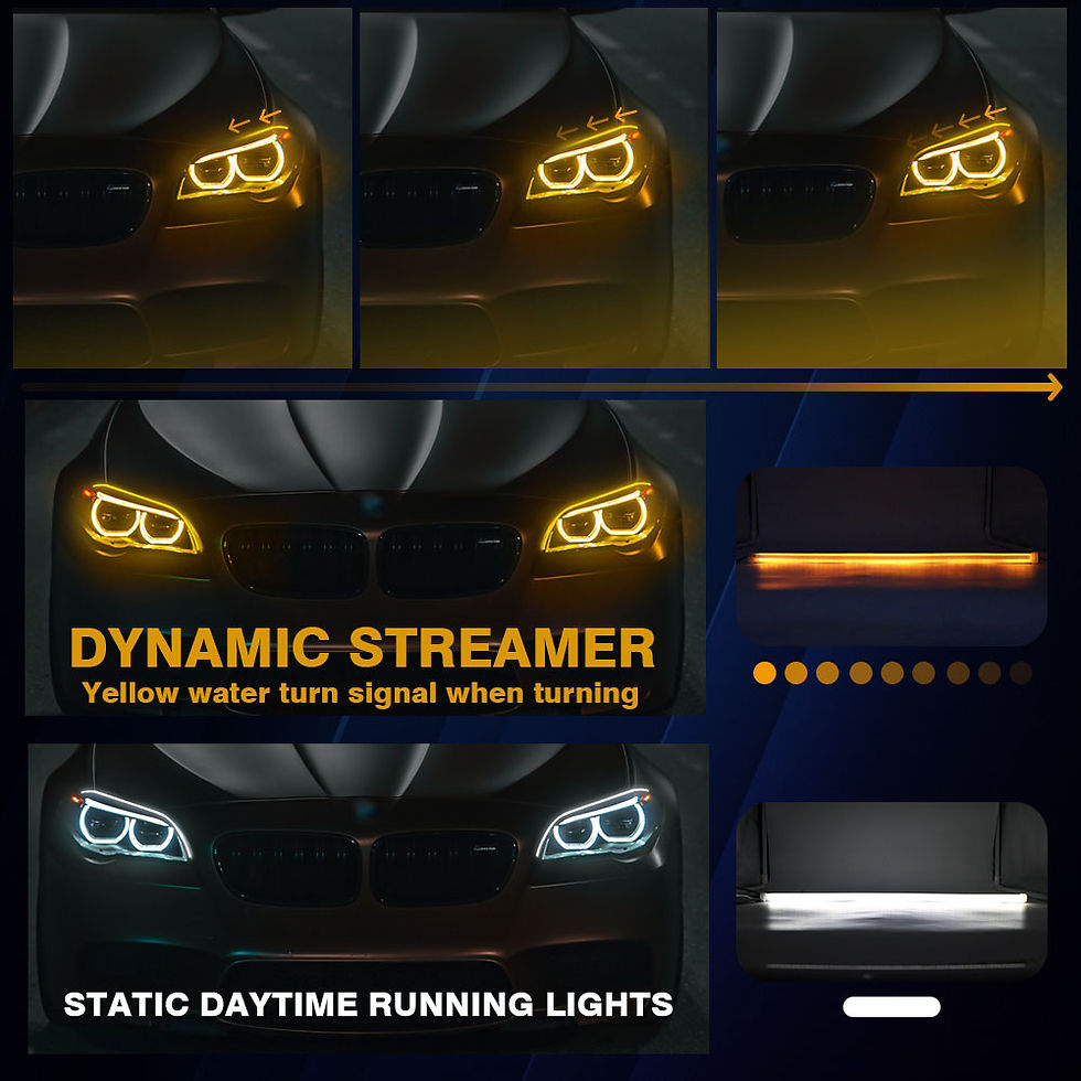 Thumbnail: 2PCS 30cm 45cm 60cm DRL Flowing Flexible LED Tube Strip Daytime Running Lights s