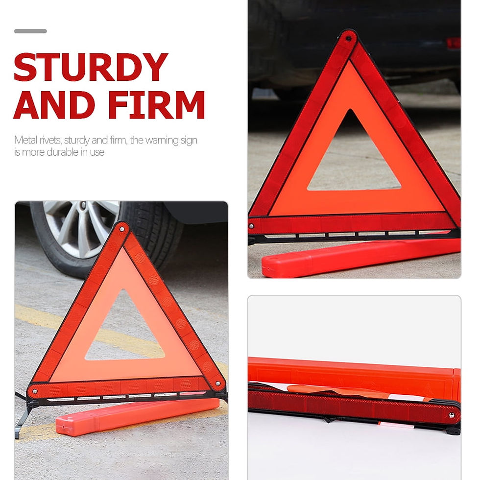 Thumbnail: Qnmwood Car Safety Triangle & Warning Sign - Roadside Essentials