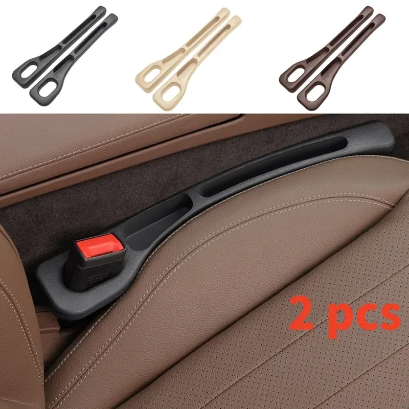 2pc Car Seat Gap Filler Organizer Pu Waterproof Car Seat Gap Plug Strip with 2 G