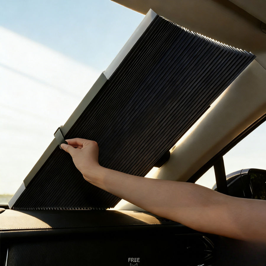 Car Visor Automatic Retractable Sunshade Folding Car Sunscreen Heat Insulation B