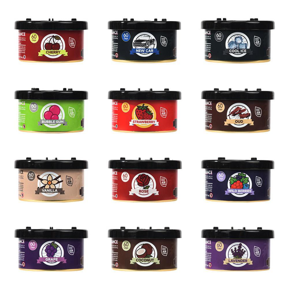 Car Air Freshener Bubble Gum Scent Cans Odor Eliminator With Lid Essential Long-