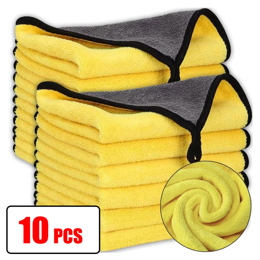 5Pcs Set Thicken Double Layer Microfiber Car Cleaning Towels Soft Drying Cloth f