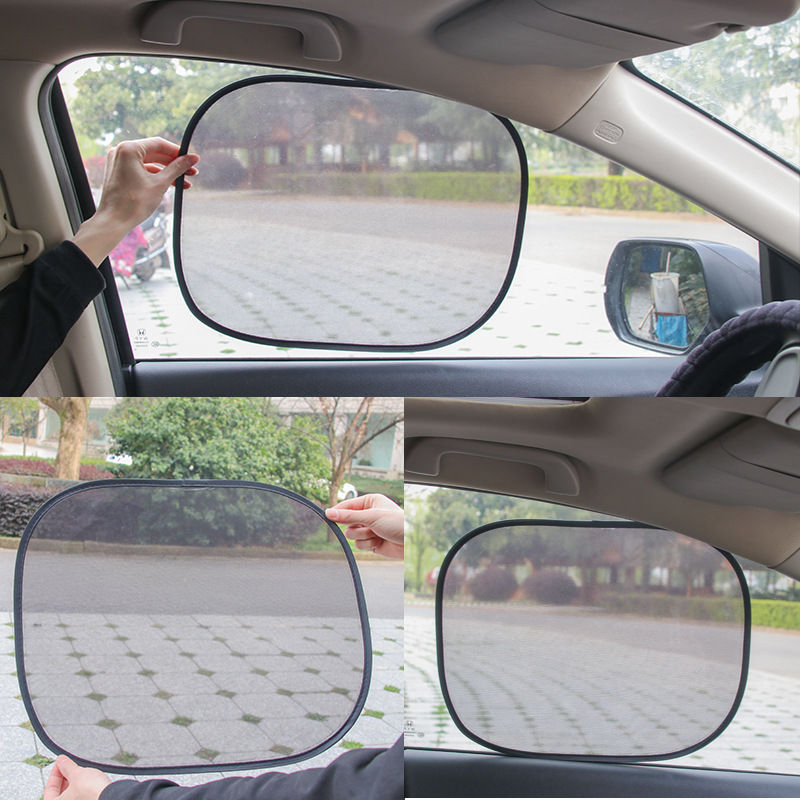 Thumbnail: 2pcs Car Sunshade Covers Cover Universal Windscreen Folding Visor Reflector Wind