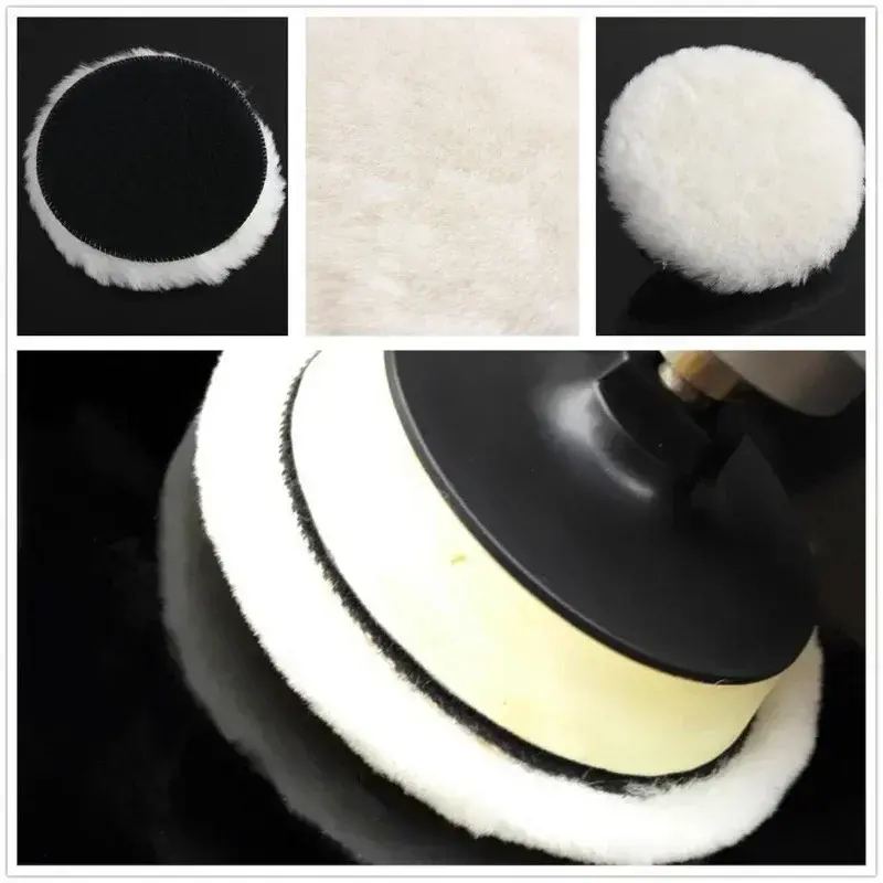 Thumbnail: 1/5Pcs Wool Car Polishing Pad Set For Polisher Machine Waxing Polishing Buffing