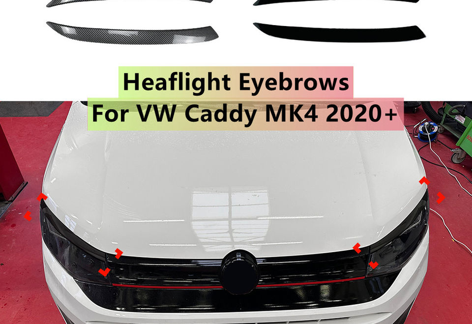 For VW Caddy MK4 2020+ Pair Car Front Headlight Eyebrows Eyelids Trim Lamp Stick