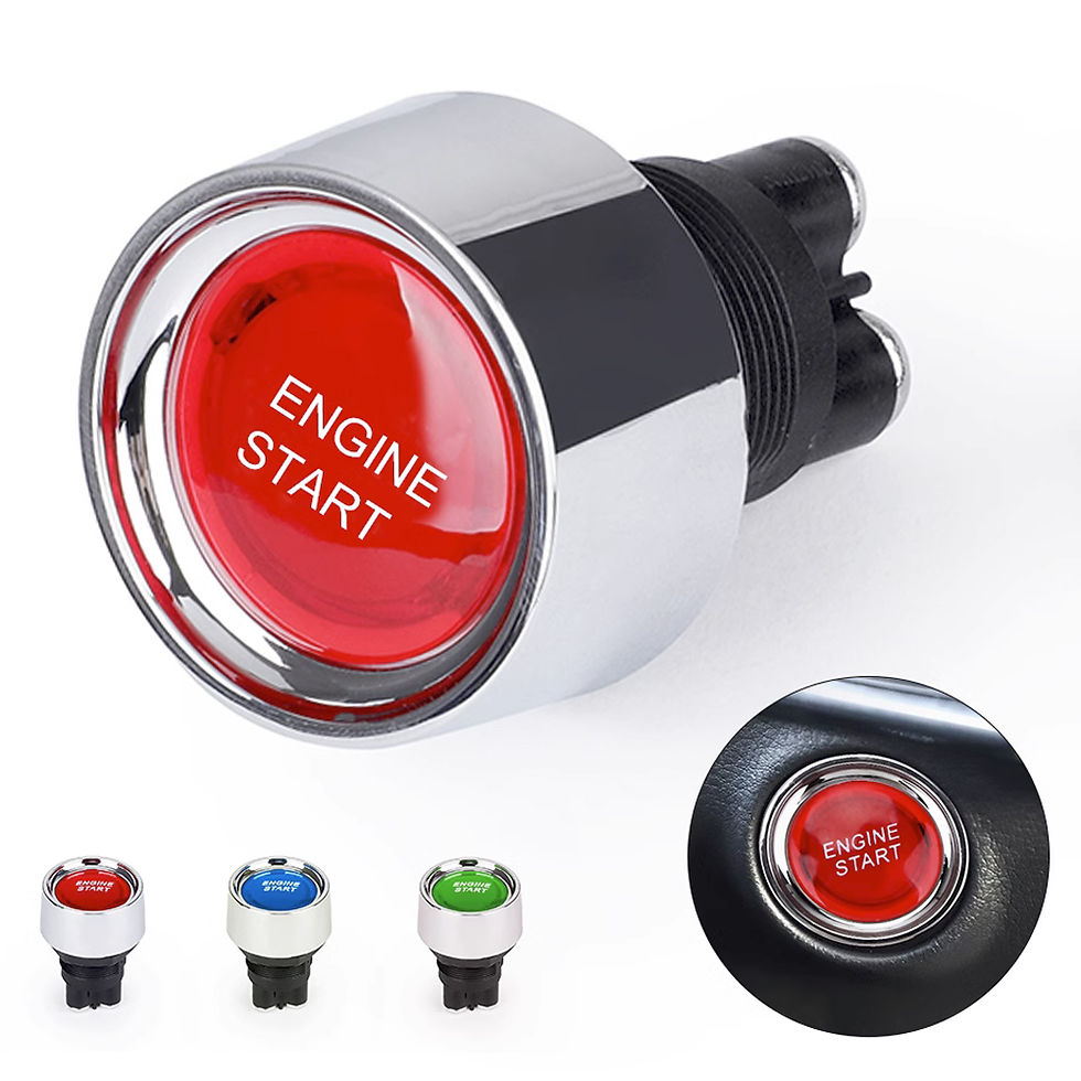 Thumbnail: Car Engine Start 50A Push Button Keyless Switch DC 12V/24V Racing Small Start Bu