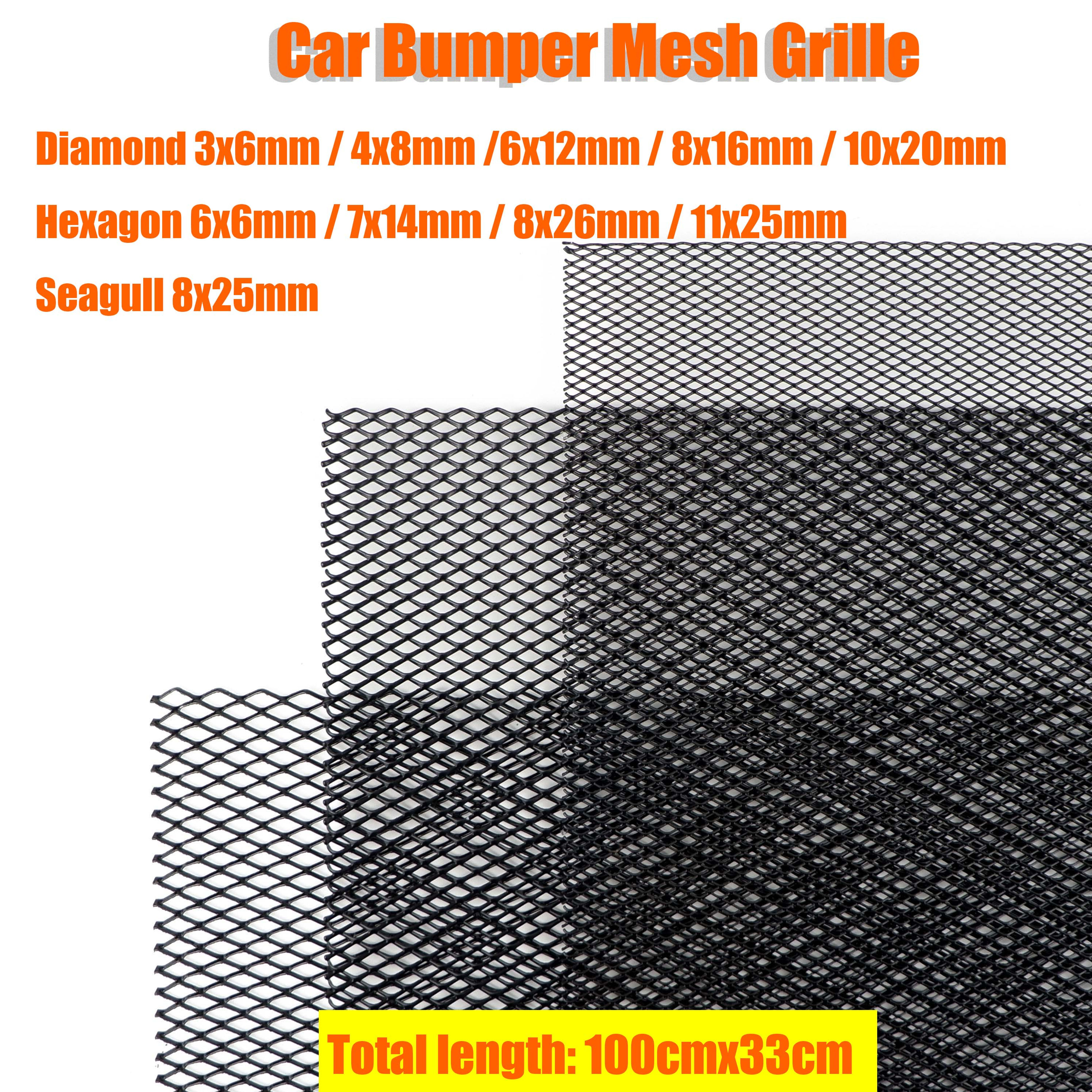 100x33cm Aluminium Racing Car Bumper Grille Grill Mesh Net Vent BlackTuning Univ