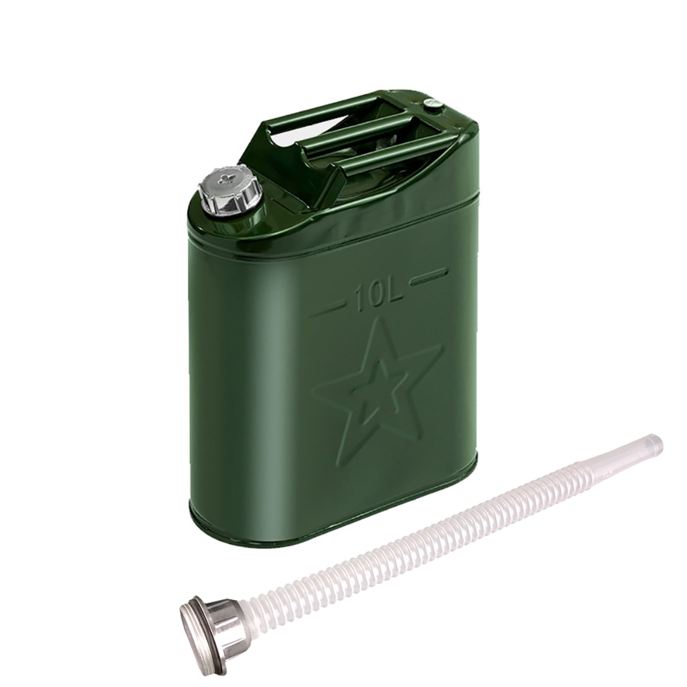 MoreChioce 10L Green Metal Jerry Can Store Container for Petrol Oil Water A..