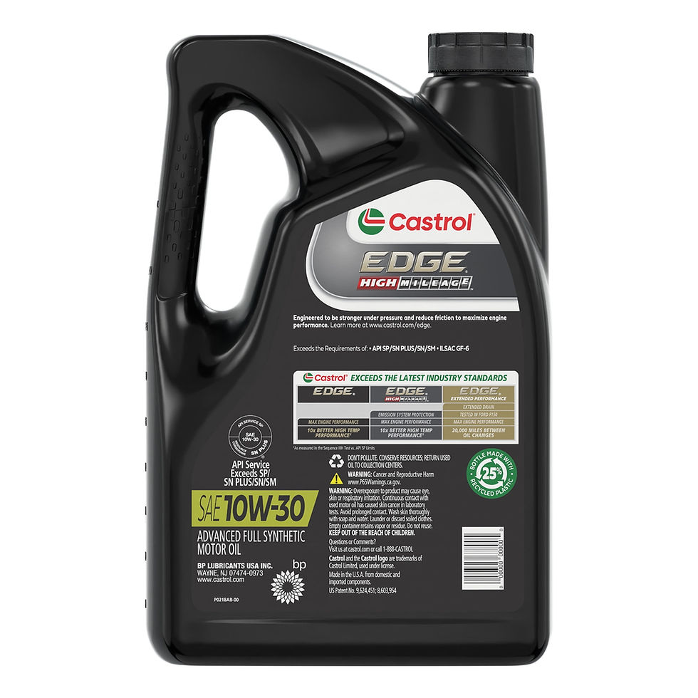 Thumbnail: Castrol EDGE High Mileage 10W-30 Advanced Full Synthetic Motor Oil, 5 Quart..