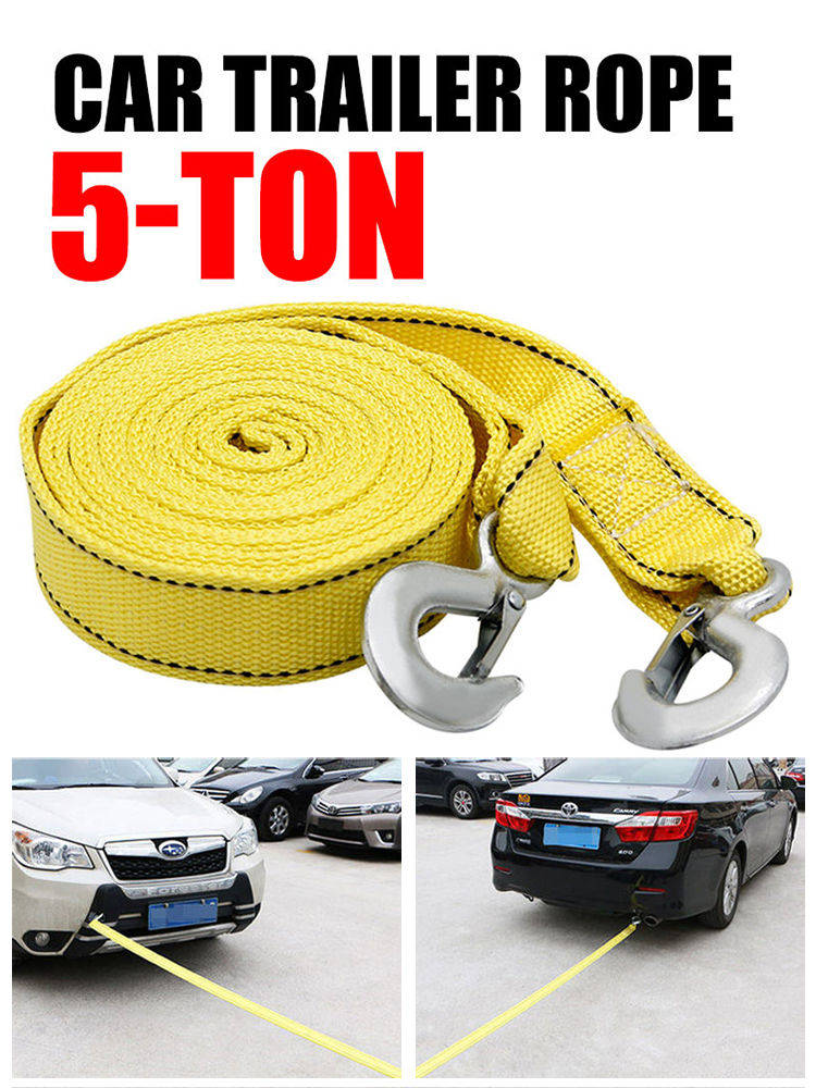 Thumbnail: Universal Car Tow Cable Heavy Duty 5 Ton Trailer Rope Towing Pull Rope Strap Hoo