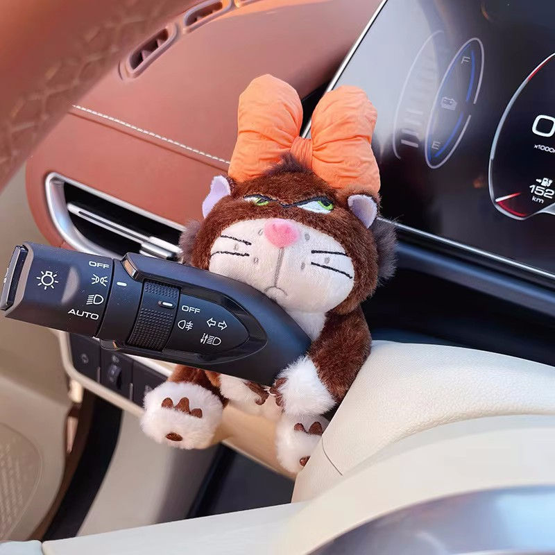 Thumbnail: Tricolor Cute Cartoon Lucy Cat Car Decoration Wiper Turn Signal Plush Doll Ornam