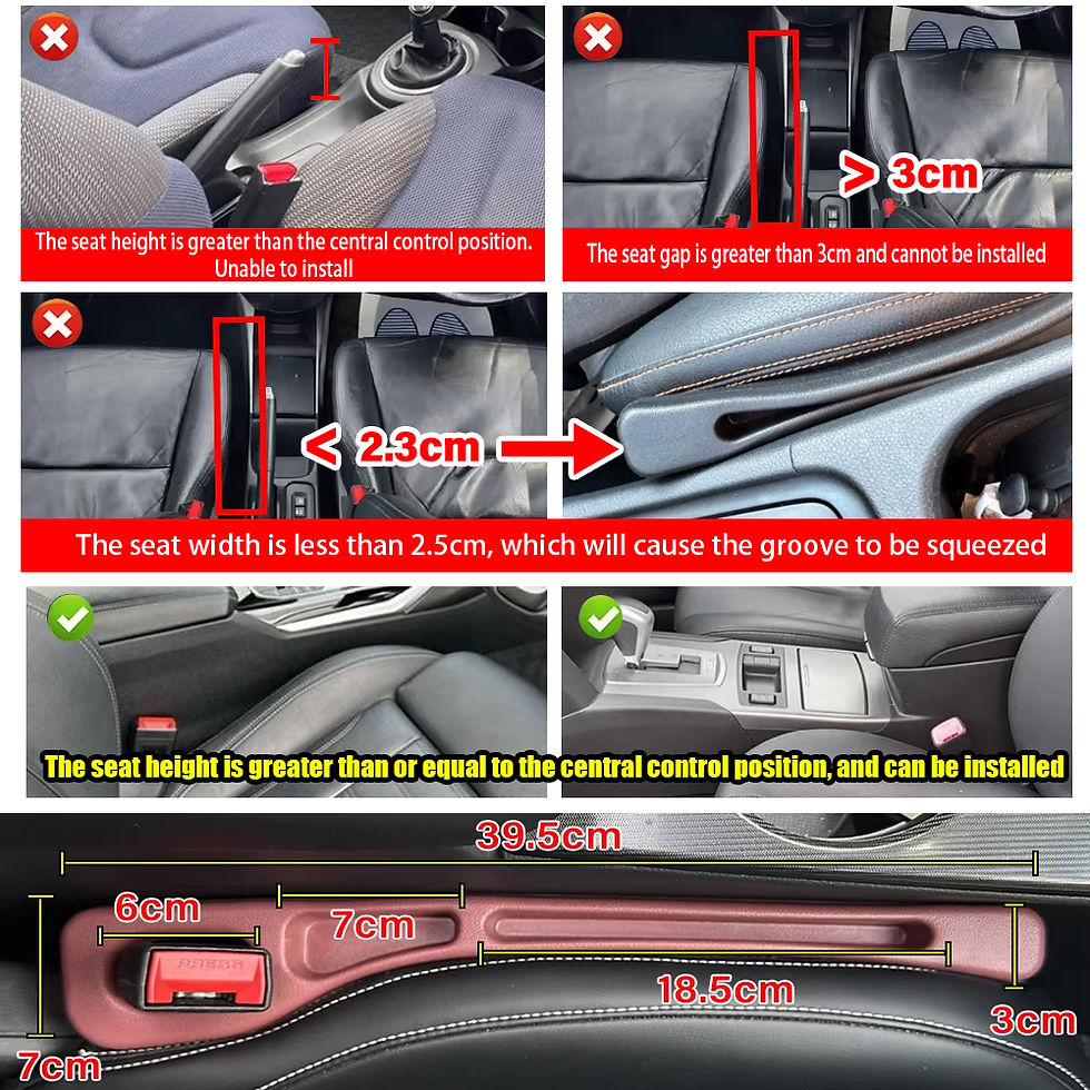 Thumbnail: 2PCS Black Car Seat Gap Filler Side Seam Plug Strip Leak-proof Filling Strip For