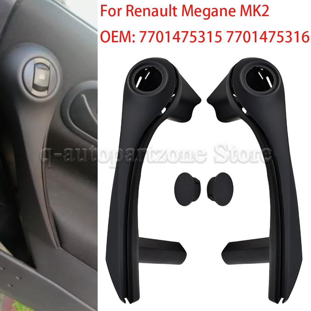 Car Front Inner Door Handle Grip Black Left or Right For Renault Megane MK2 2002