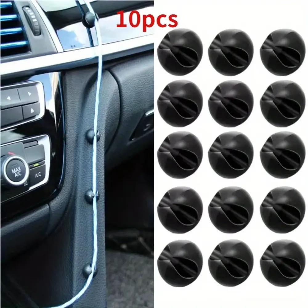 10pcs Car dashboard, mobile phone charger, cable manager - hook, headphone cable