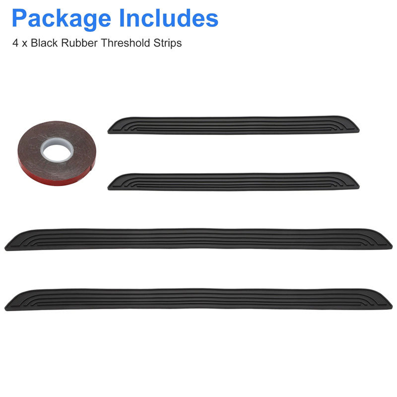 Thumbnail: 4pcs Rubber Car Door Sill Scuff Covers Black Door Panel Guards Protector Trim An