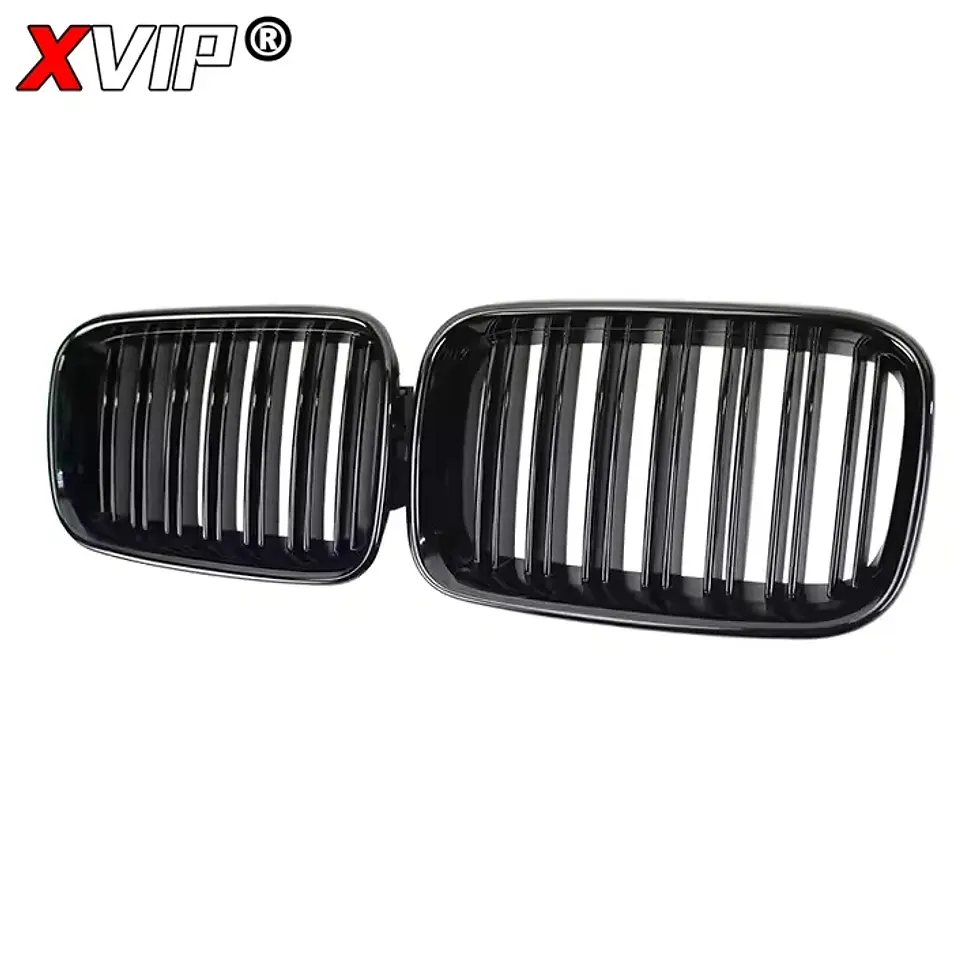 Thumbnail: XVIP Gloss Black Radiator Grill Double Line Style Front Bumper Grille For BMW 3