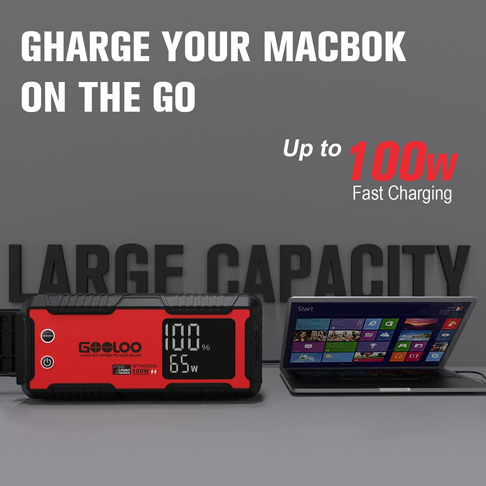Thumbnail: GOOLOO GT4000S Jump Starter 4000 Amp Car Starter 100W Two-Way Fast-Charging..