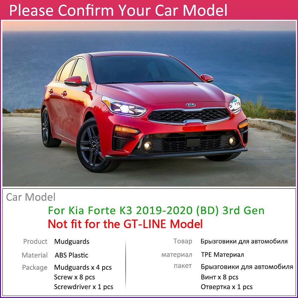 Thumbnail: 4pcs Front Rear Car Mudflap for Kia Forte K3 BD 2019 2020 Fender Mud Guard Flap