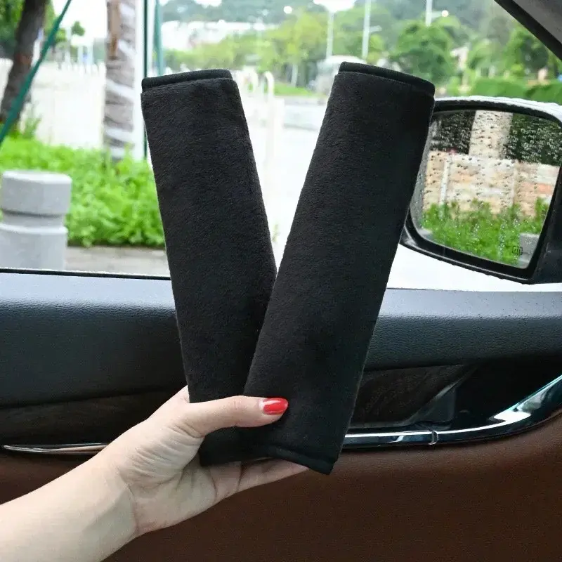 Thumbnail: 1/2Pcs Universal Comfortable Seat Belt Cover Adjustable Plush Car Safety Belt Cu