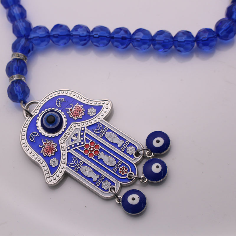 Thumbnail: turkish evil eye islam muslim hamsa hand of fatima Car Rear View Mirror crystal