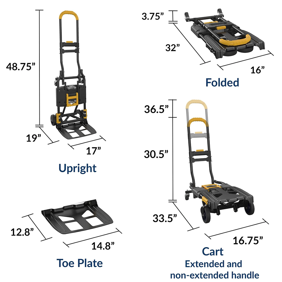 Thumbnail: Folding 2-In-1 Hand Truck, 300 Lb. Capacity, Multi-Position with Extendable Hand