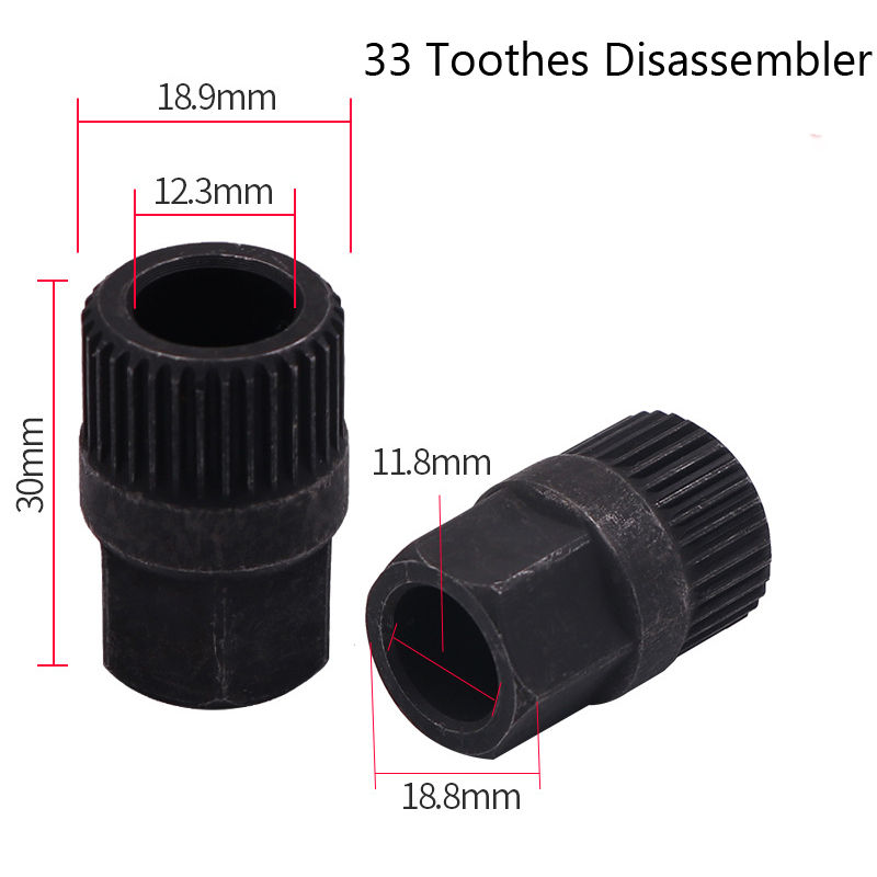 Thumbnail: 1pc Alternator Clutch Free Wheel Pulley Removal Tool 33T Socket V Belt Pulley Re