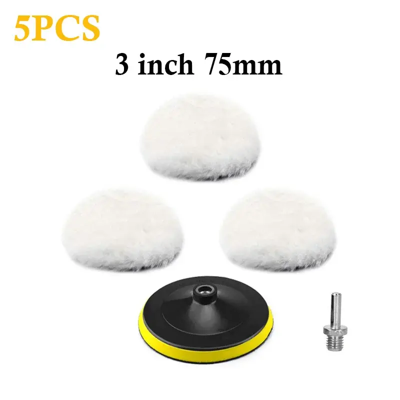 Thumbnail: 5Pcs/Set Wool Polishing Buffing Pad Polishing Buffing Wheel for Drill Buffer Att