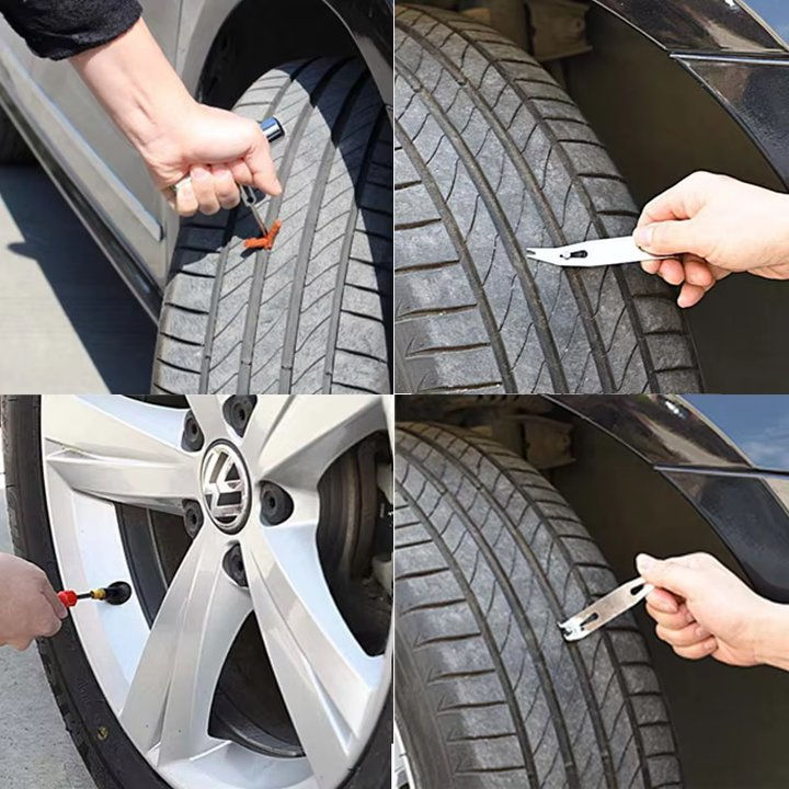 Thumbnail: Car Tire Repair Tool Tire Repair Kit Studding Tool Set Auto Bike Motorcycle Tire
