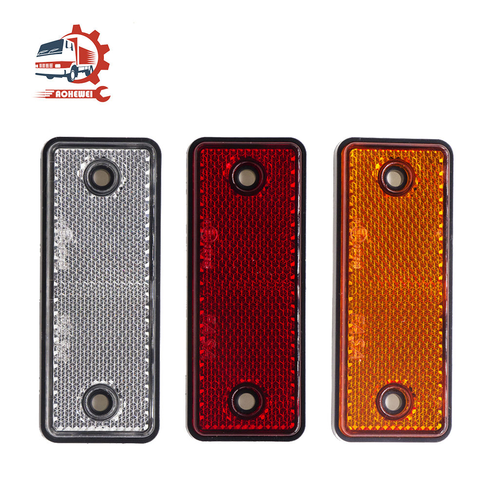AOHEWEI 3x Amber Rear Reflector Reflective Strips for Gate Posts Night Safety Re