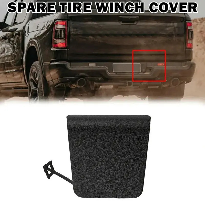 Spare Tire Winch Cover Rear Bumper Tow Trailer Hook Cover For Dodge Ram 1500 DT