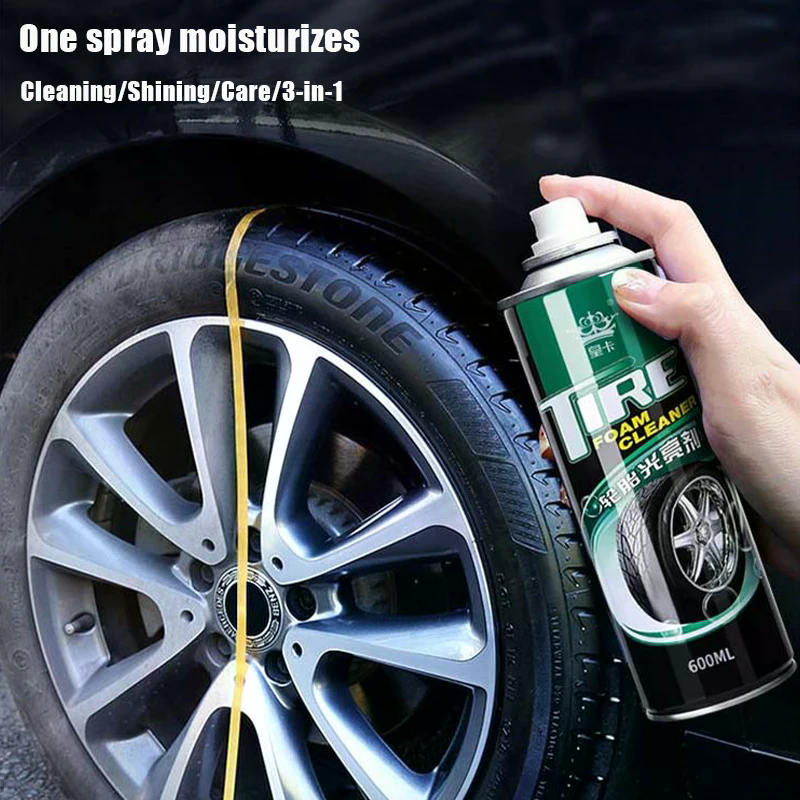 Tire Foam Bright Cleaner Black Tire Wax Lotion High Gloss Spray Cleaner Moisturi