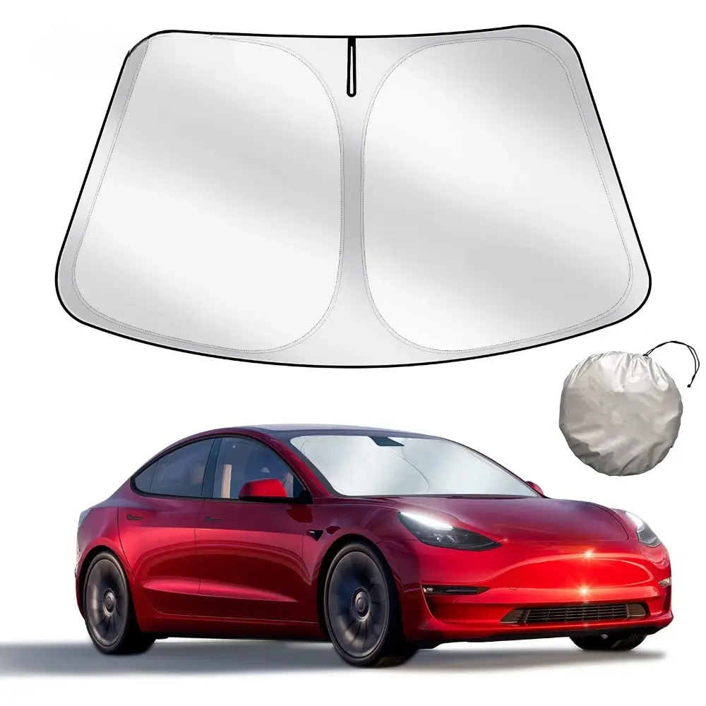 Foldable Silver Coated Car Windshield Sun Shade UV Protection Heat Insulation Fr