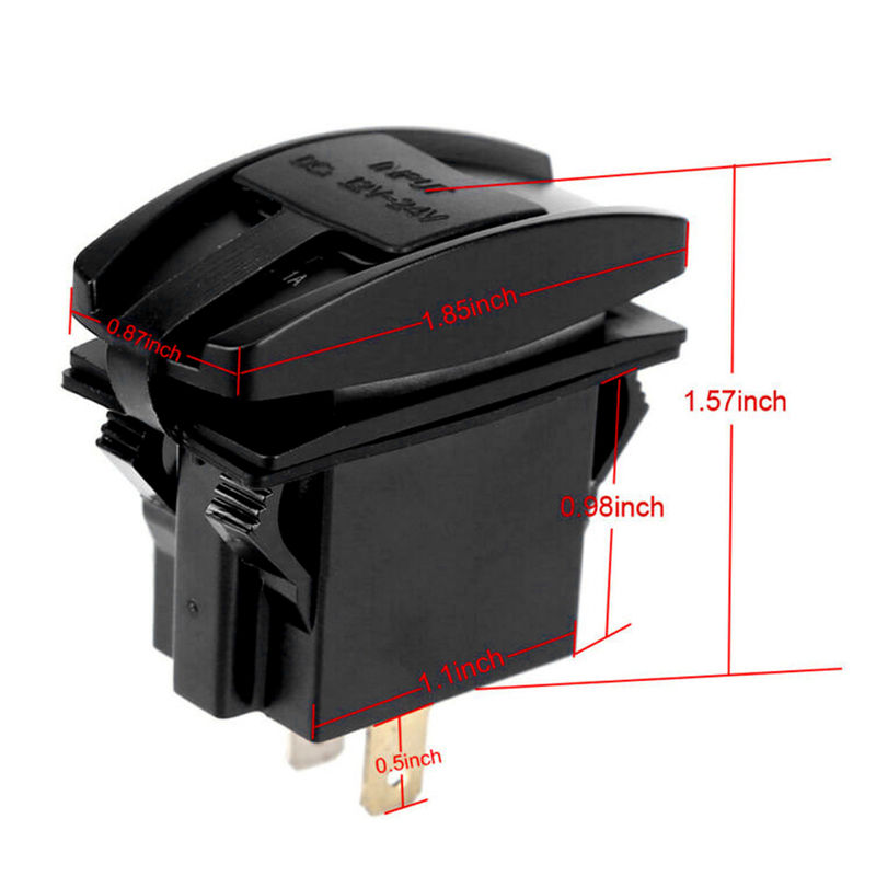 Thumbnail: 1x Dual USB 3.1 Power Charger Carling ARB Rocker Fireproof Plastic Switch Blue L