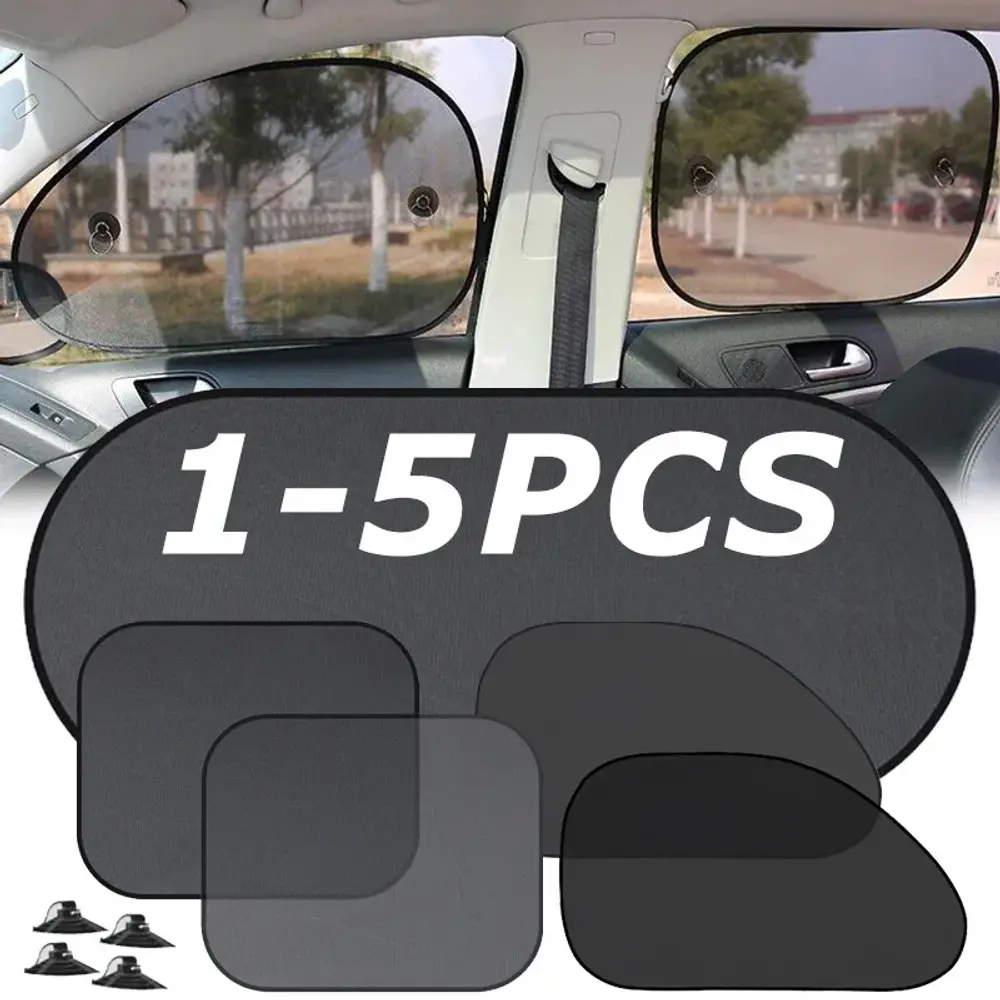 5Pcs Universal Car Sunshades Foldable Auto Side Window Rear Windscreen Mesh Suns