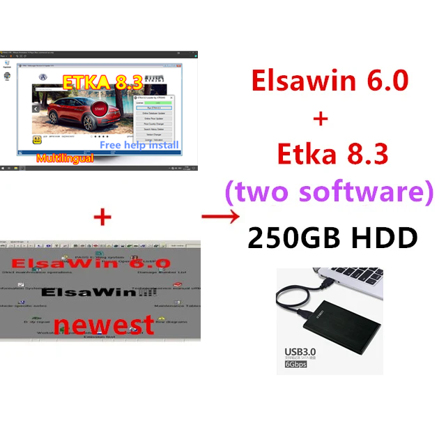 Thumbnail: Etka 8.3 with ELSAWIN 6.0 latest maintenance software group vehicle electronic p