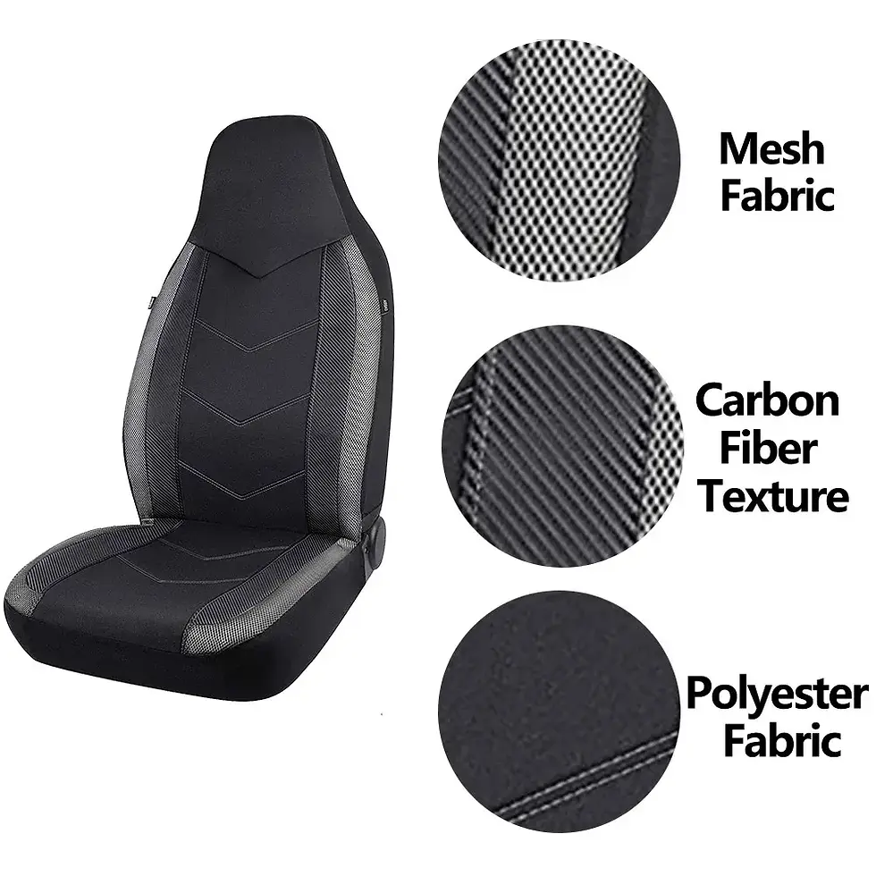 Thumbnail: High Back Air Mesh Fabric Car Seat Covers Sporty Design Airbag Compatible Fit Fo