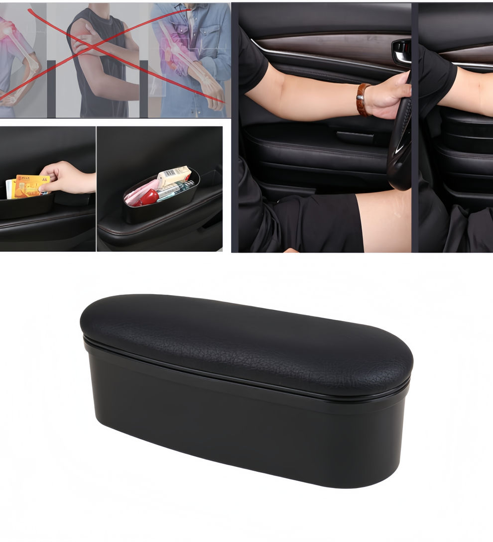 Universal Car Armrest Storage Box Leather Ergonomic Elbow Support Pad Auto Inter