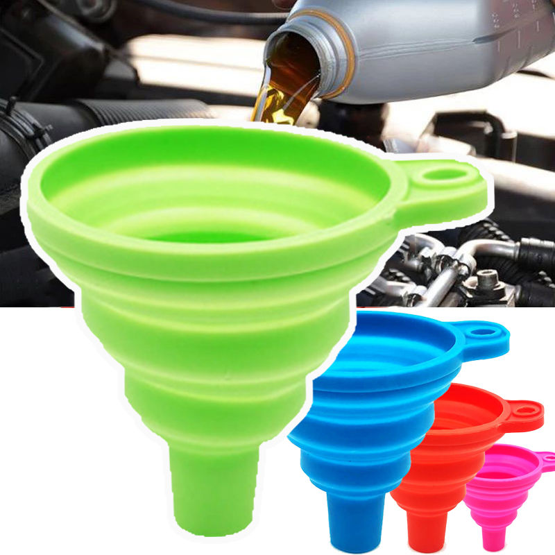 Car Engine Funnel Silicone Liquid Funnel Washer Fluid Change Foldable Portable A