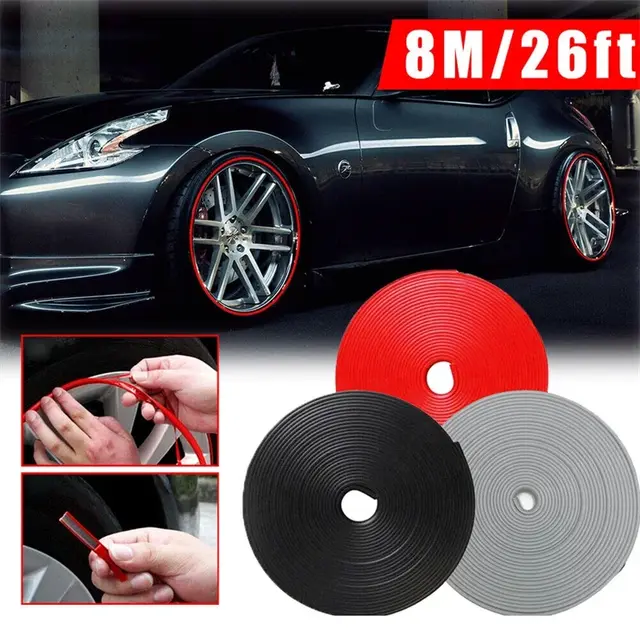 8M Rim Blades Car Vehicle Wheel Rims Protectors with Tape Decor Strip Tire Guard