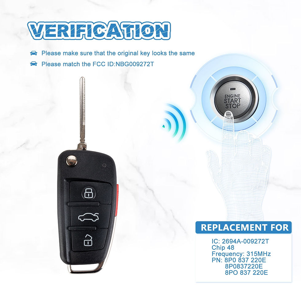 Thumbnail: Car Remote Key Chip 48 for 2006 - 2010 AUDI A3, 2007 - 2010 AUDI TT Flip Ke..