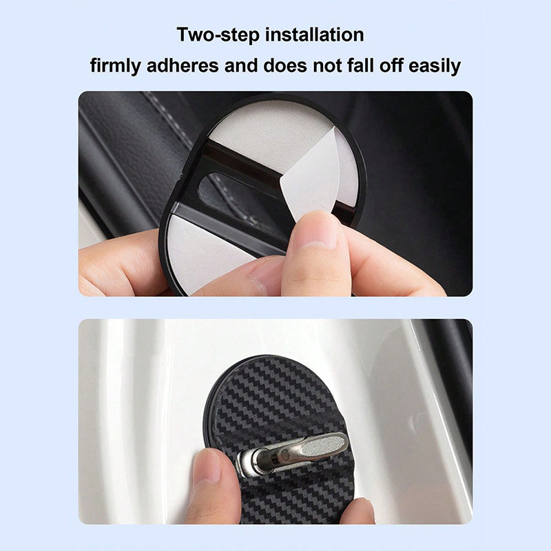 Thumbnail: 4Pcs CF Door Lock Covers: All shock absorbing, noise reducing, rainproof, easy p